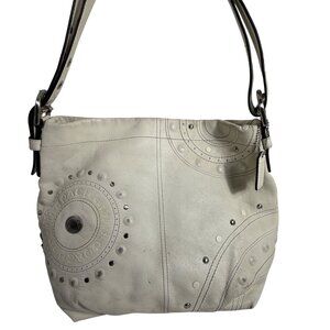 COACH F16178 Leather Studded Embossed Shoulder Slouchy Hobo Bag Project FLAWS